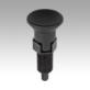 Indexing plungers, steel or stainless steel, with plastic mushroom grip extended indexing pin and load slot