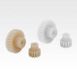 Spur gears, plastic, module 0.5 injection moulded, straight teeth, engagement angle 20°