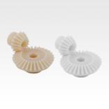 Bevel gears, plastic, ratio 1:2 injection moulded, straight teeth, engagement angle 20°