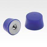 Rubber buffers stainless steel, type EK conical with internal thread FDA conform blue