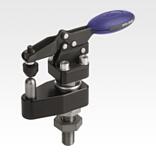 Toggle clamp, horizontal 
with horizontal foot, adjustable clamping spindle and support