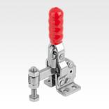 Toggle clamps mini vertical with flat foot and fixed clamping spindle