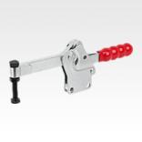 Toggle clamps horizontal with straight foot and full holding arm