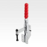 Toggle clamps vertical with angled foot and fixed clamping spindle