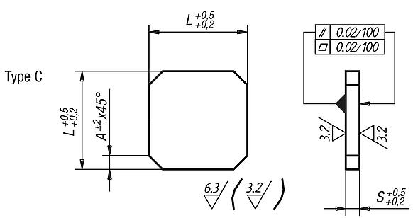 Subplates machined all sides, grey cast iron, type C