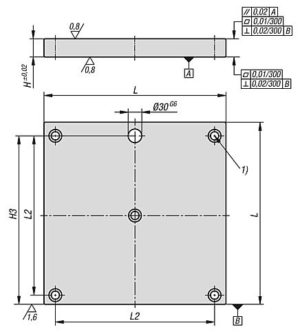 灰口铸铁快换工装板 带预加工夹紧面