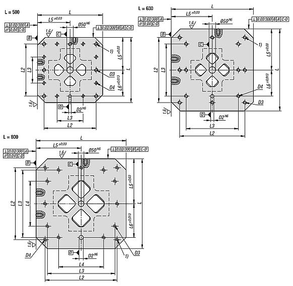 灰口铸铁 4 面塔式夹具 带预加工夹紧面