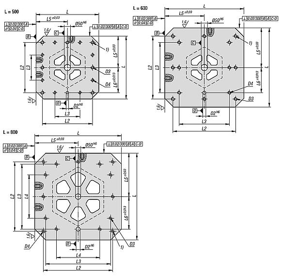 灰口铸铁 6 面塔式夹具 带预加工夹紧面