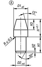 Locating pin ceramic, similar to DIN 6321, Form A