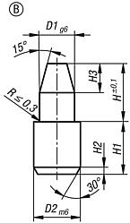 Locating pin ceramic, similar to DIN 6321, Form B