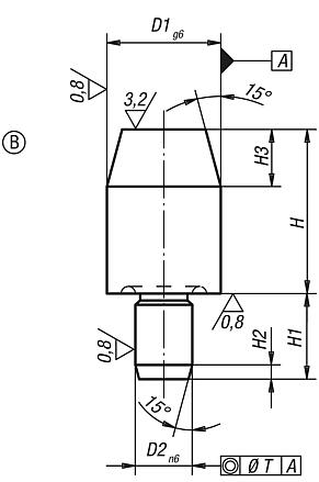 Cylindrical straight bolts, Form B