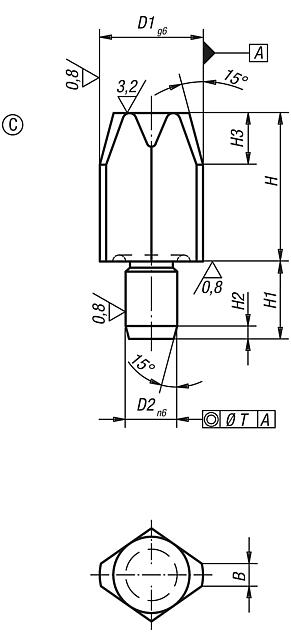 Flattened straight bolts, Form C 