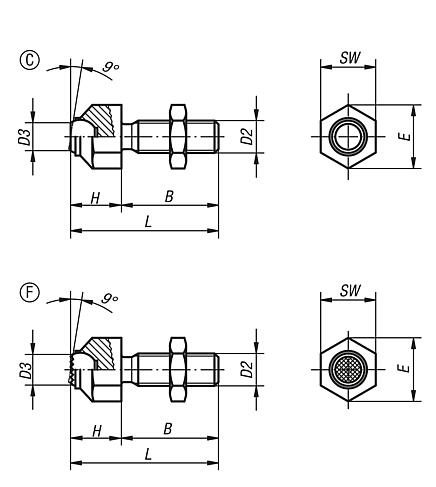 Self-aligning pads adjustable