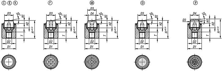 Self-aligning pads with O-ring and exchangeable inserts