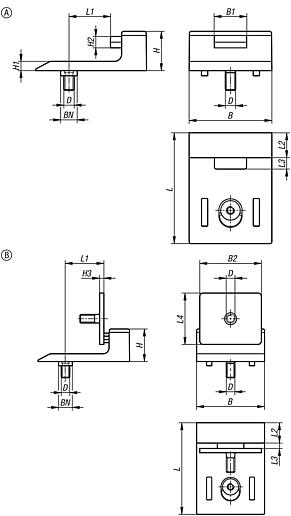 塑料门挡器 适用于带有阻尼器或带有磁力搭扣的铝制型材