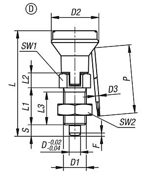 Indexing plungers steel or stainless steel with plastic mushroom grip, locknut, locking slot and status sensor, hardwired