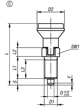 Indexing plungers, Form C, inch