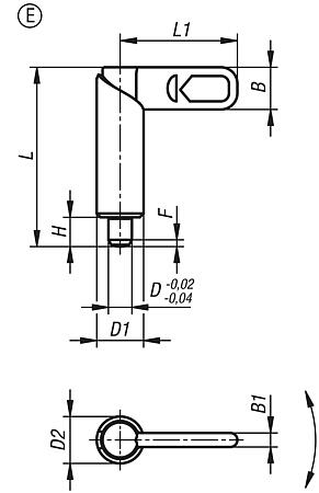 Cam-action indexing plungers, stainless steel, Form E, without grip cap