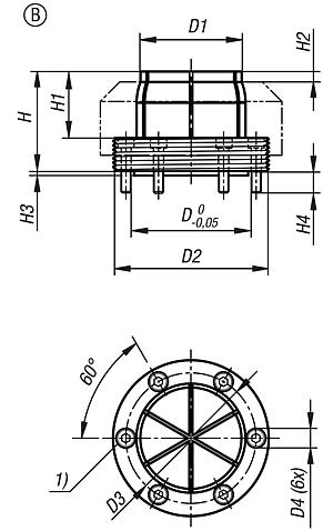 Machinable collet for external clamping, form B