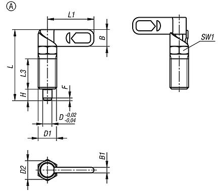 Cam-action indexing plungers with stop, stainless steel, Form A, without grip cap or nut