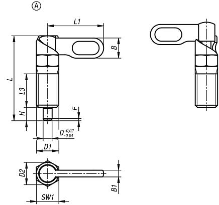 Cam action indexing plunger, stainless steel, with stop, Form A