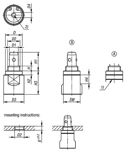 Locating cylinder stainless steel pneumatic