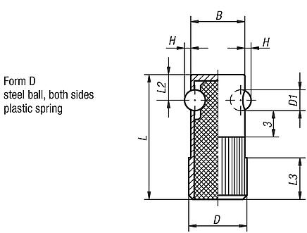 Lateral spring plungers, Form D