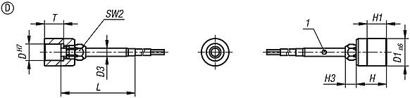 Positioning bushes, steel or stainless steel with status sensor, Form D, smooth