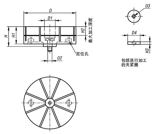 用于外部夹钳的毛胚爪