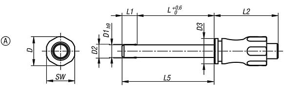 Ball lock pins, stainless steel, Form A