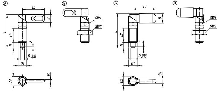 Cam-action indexing plungers with stop, stainless steel