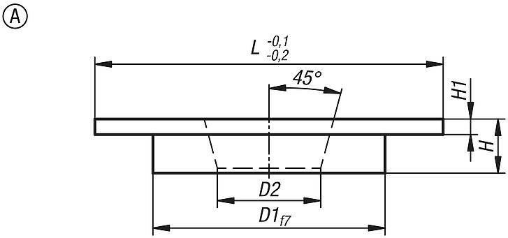 Centring flange steel, Form A