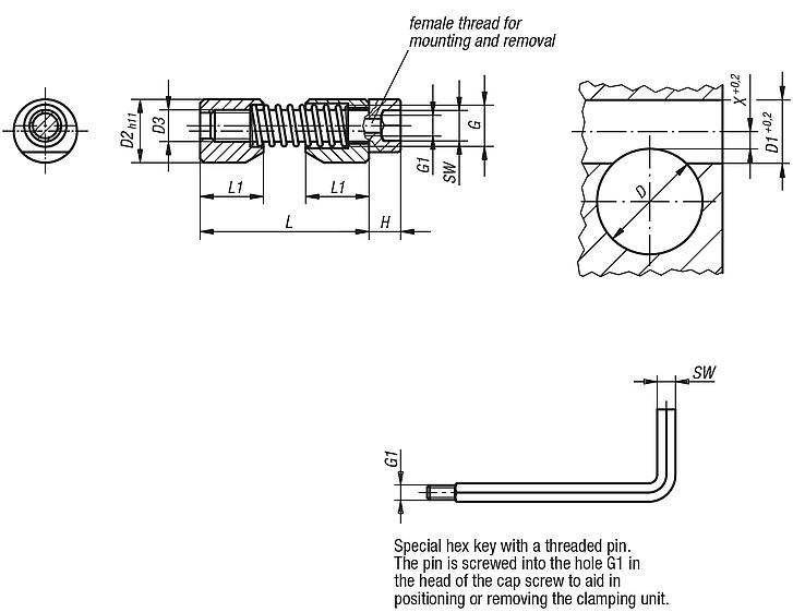 Shaft clamping units