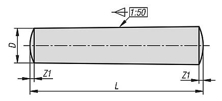 钢制或不锈钢制锥形销，ISO 2339 B 型