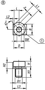 Cam clamps steel, Form B