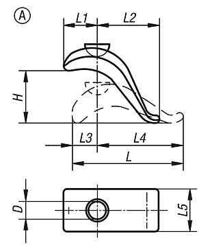 Clamp straps pivot, Form A strap only