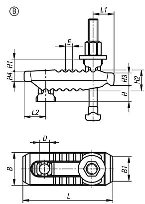 Clamp straps, adjustable, Form B