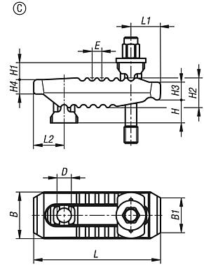 Clamp straps, adjustable, Form C