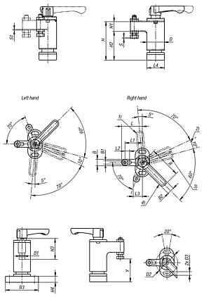 Swing clamps miniwith locking function