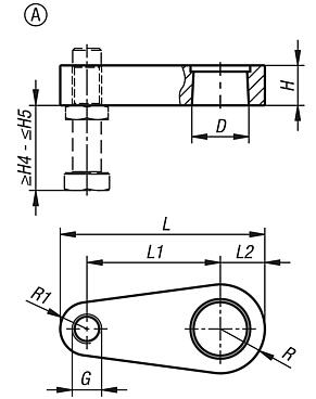 用于液压转角夹具的夹紧臂，A 型