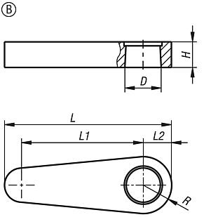 Clamping arm for hydraulic swing clamps, Form B