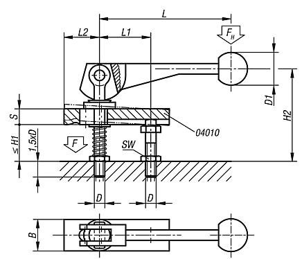 Cam clamps with middle lock