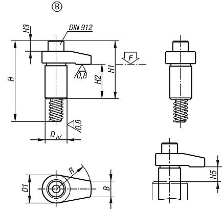 Hook clamps ground, Form B