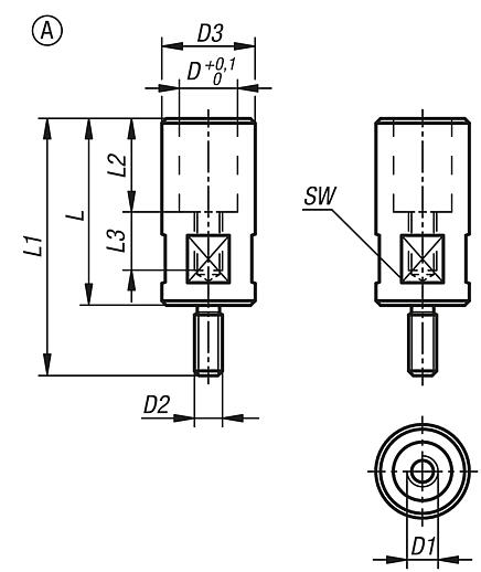 Hook clamp holders, Form A, with square