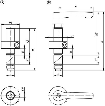 Clamping pin, steel