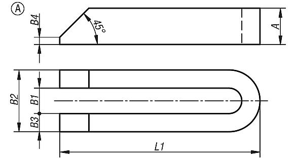 Clamp straps open U, DIN 6315, steel