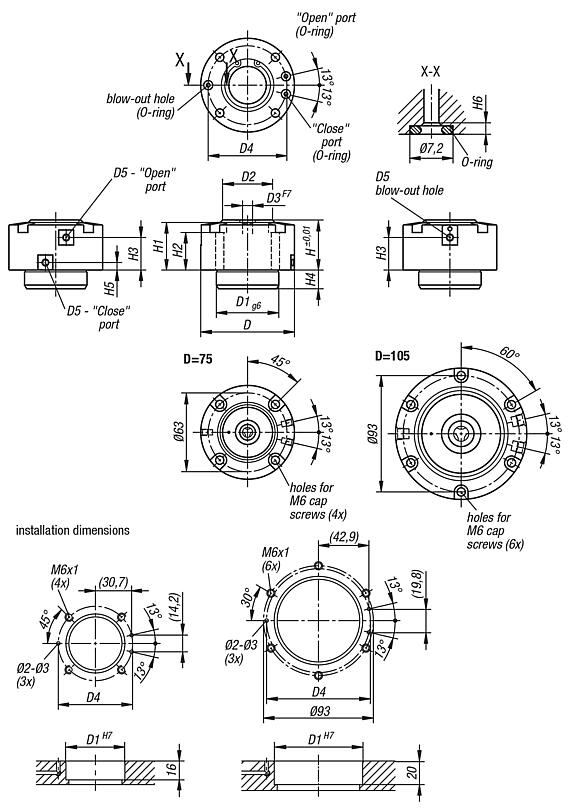 Pull clamps pneumatic