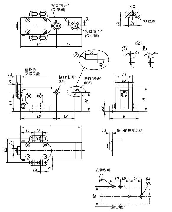 气动侧方压紧夹具