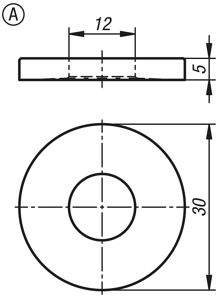 Clamping ring for flexible clamping bolt, Form A