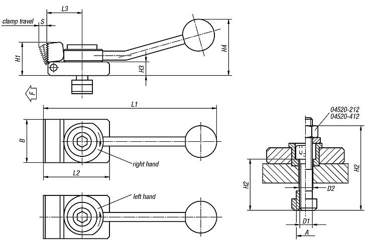 Side clamps, flat jaws